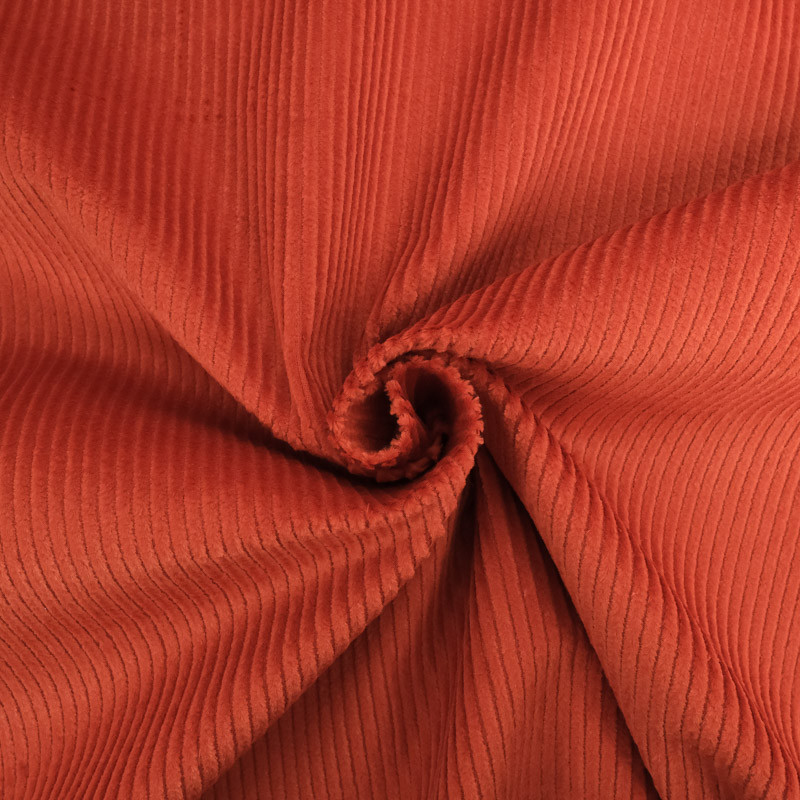 Velours Côtelé Stretch Maé brique